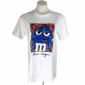 Vtg M&M Blue Candy Face All Over Print Las Vegas